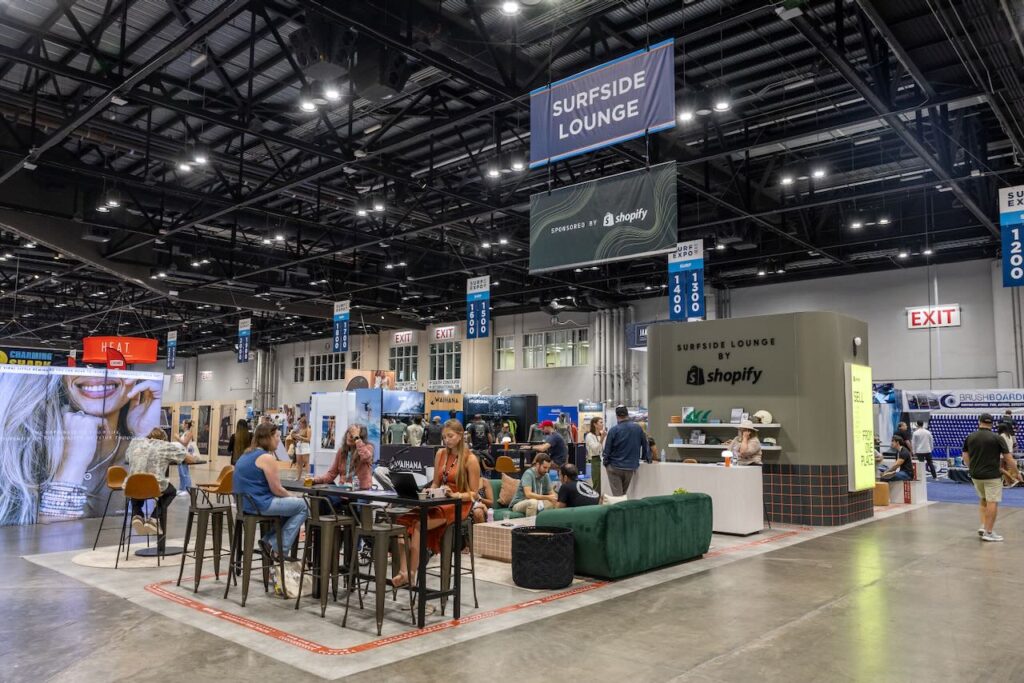 The Surfside Lounge sponsored by Shopify. Photo courtesy of Surf Expo. 