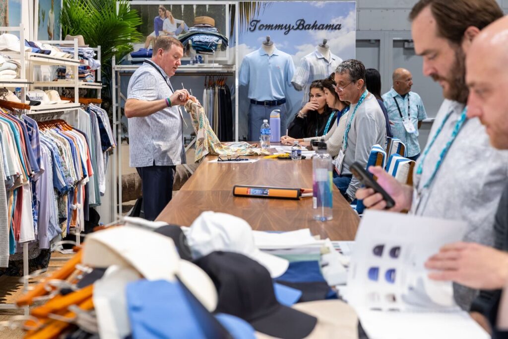 A busy Tommy Bahama booth. Photo courtesy of Surf Expo.