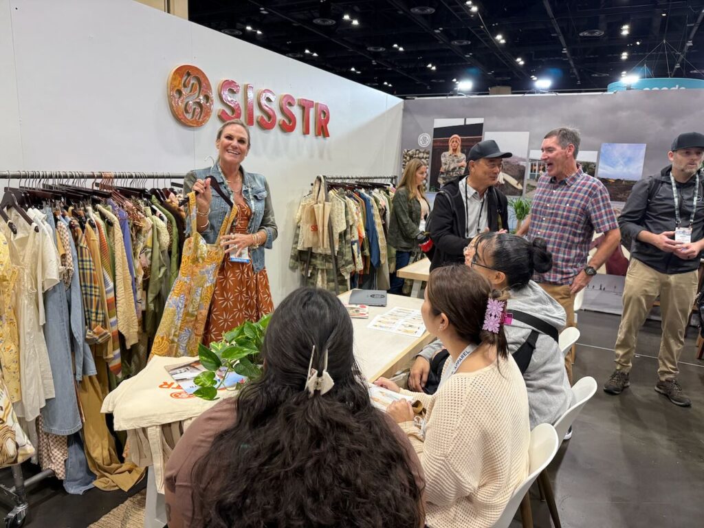 Carrie Piccolini at her new home, Sisstr, showing the line to important account HIC.