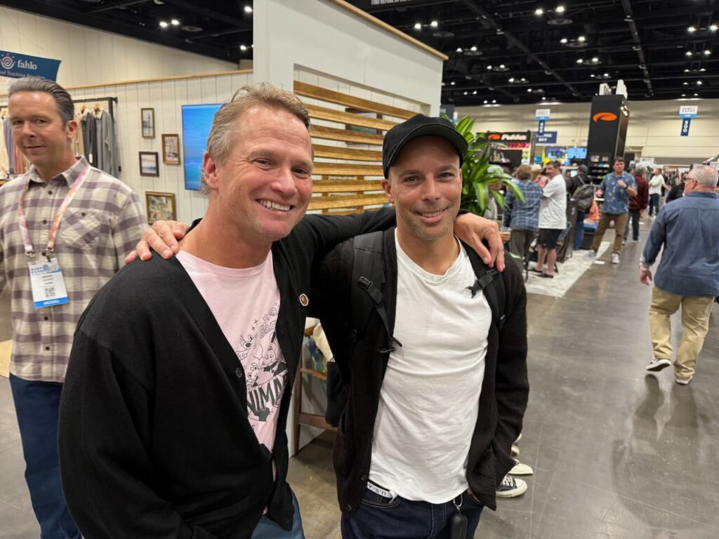 Evan Slater of Sun Bum with Bobby Gascon of Tilly's.