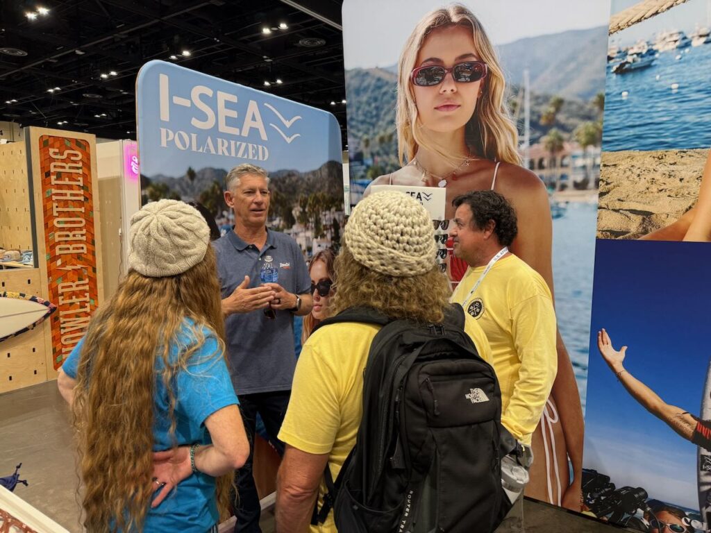 I-SEA CEO Joey Santley selling up a storm in the I-SEA booth. 