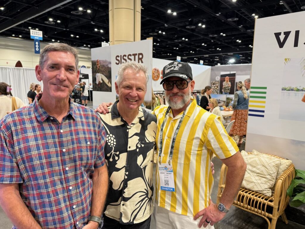 Rich Sanders of Vissla, Sammy Duvall of Curl, Snowy Lonsway of Duvin