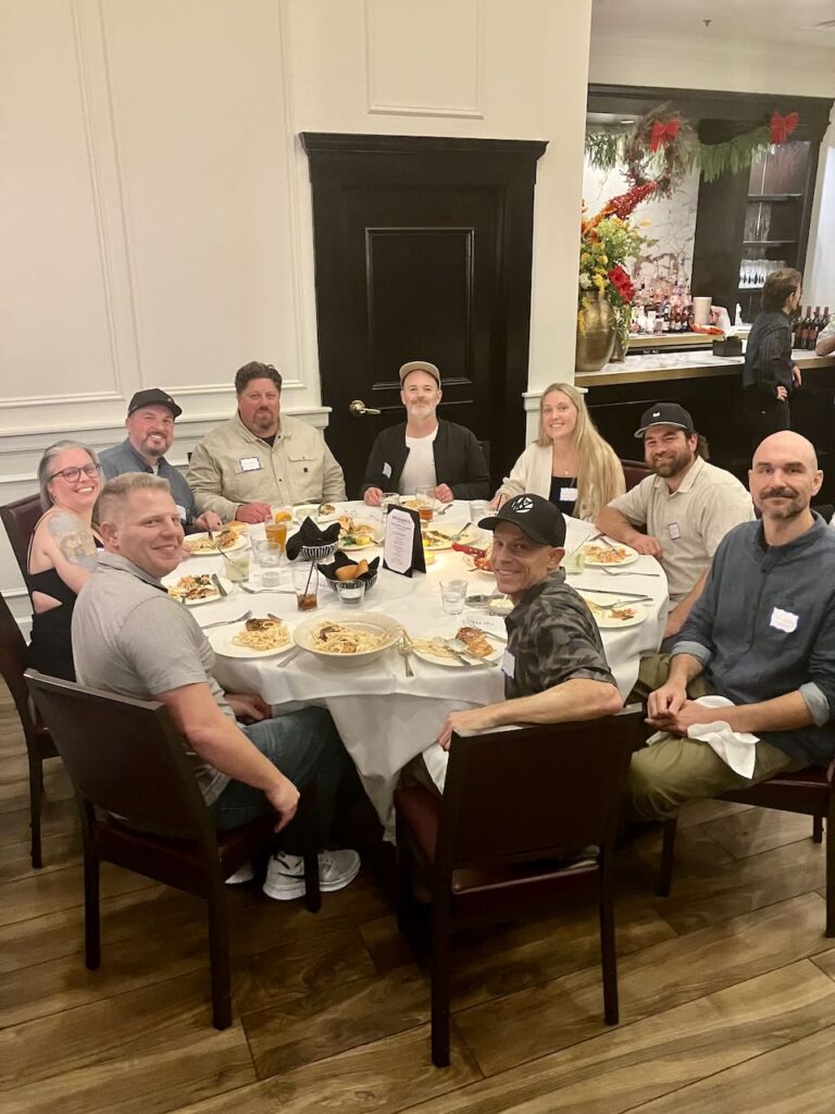 Roark with retailers at the "No Agenda" dinner. Photo courtesy of BRA.