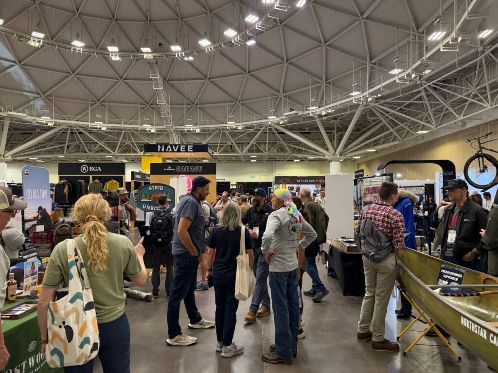A busy Outdoor Retailer on Day One of the show. Photo by Tim Aukshunas, courtesy of Outdoor Retailer.