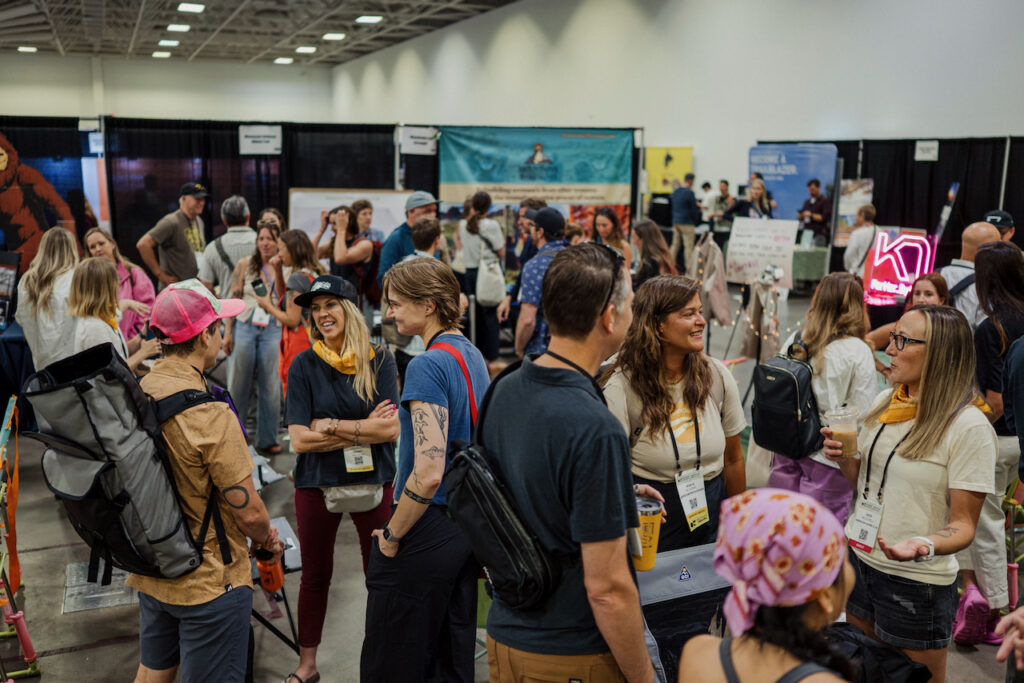 There was lots of buzz and energy on the show floor on Day One. Photo by Tim Aukshunas, courtesy of Outdoor Retailer.