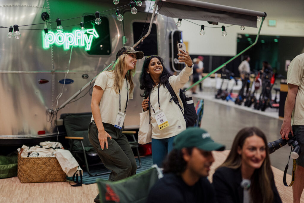 Content Creators in the Popfly booth. Photo by Tim Aukshunas, courtesy of Outdoor Retailer.