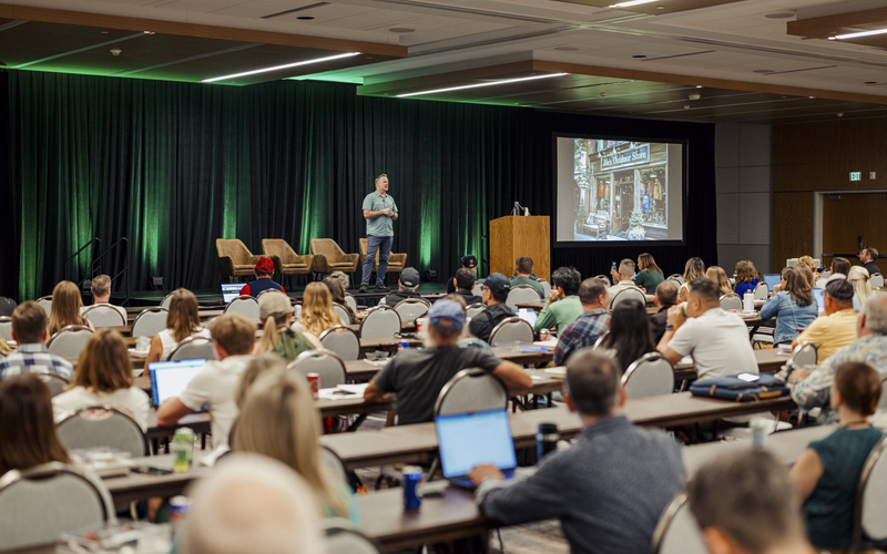 Eoin Comerford of Outsize Consulting speaker during Education Day at Outdoor Retailer.