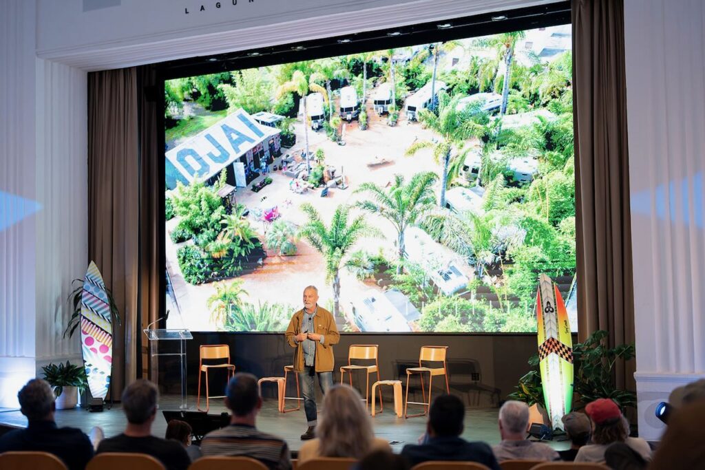 Caravan Outpost Co-Founder Brad Steward delivers the keynote "Growing Without Losing What Makes Us Different." Photo by Dipan Desai Photography.