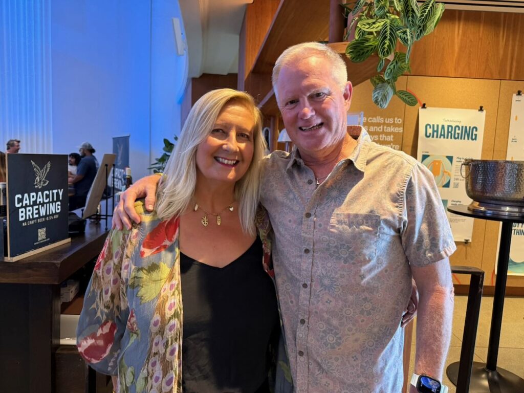 Izzy Tihanyi of Surf Diva and Graham Stapelberg o the WSL. Photo by SESO.