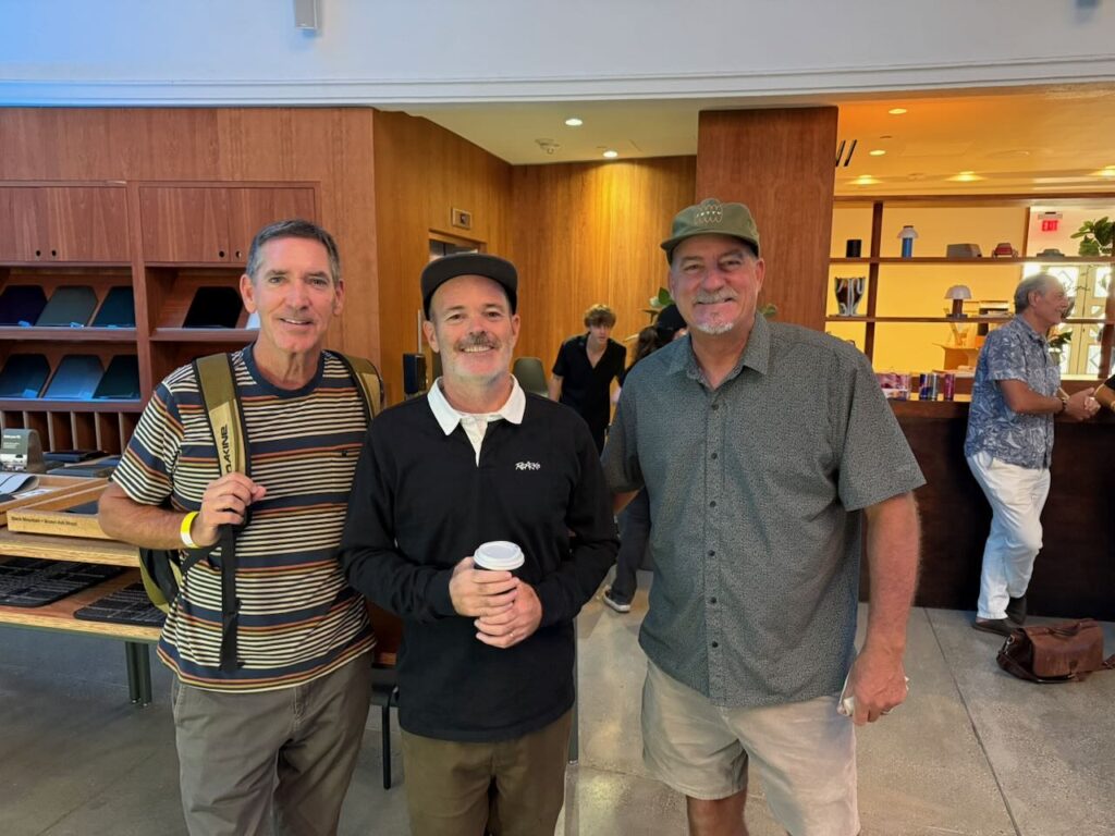 Richard Sanders of Vissla, Ryan Hitzel of Roark and Paul Harvey of Jetty. Photo by SESO.
