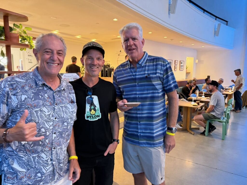 Shaun Tomson of Instinct, Ryan Dale-Johnson of NRI and John Dickinson of Flojos. Photo by SESO.