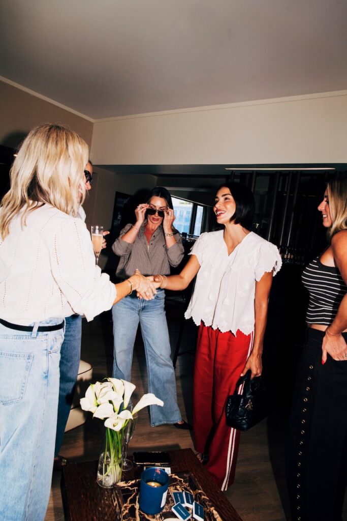 Mandy Fry, left, greeting editors and creators at the Z Supply launch event in NYC. Photo courtesy of Z Supply.